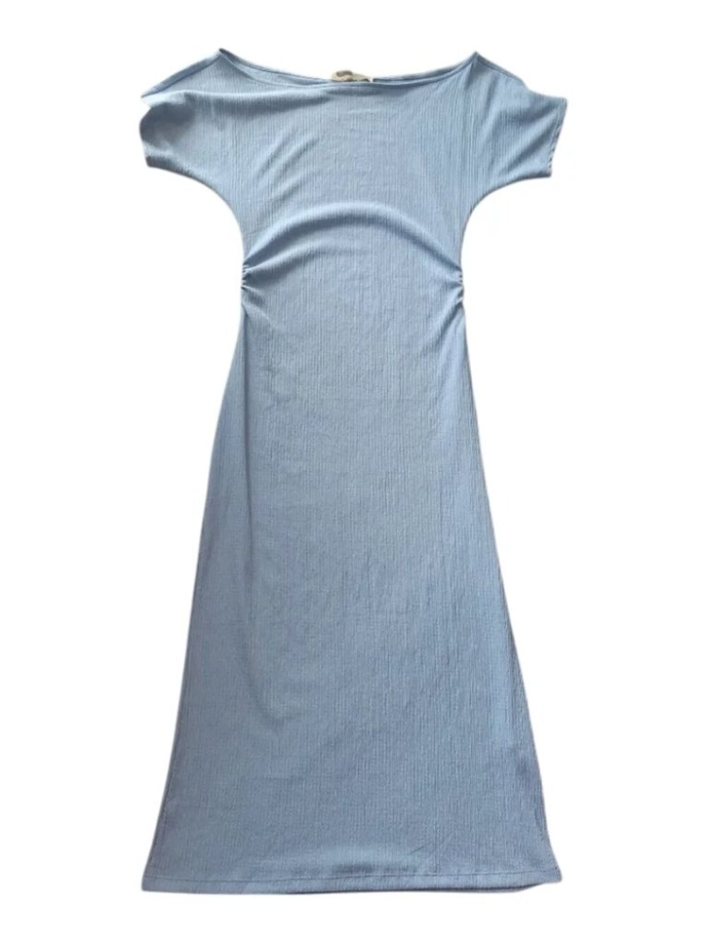NWT Free People Beach Promenade Textured Midi Dress Size M Crescent Sea Blue